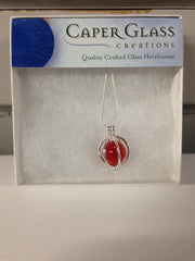 Caper Glass Necklace (Red)