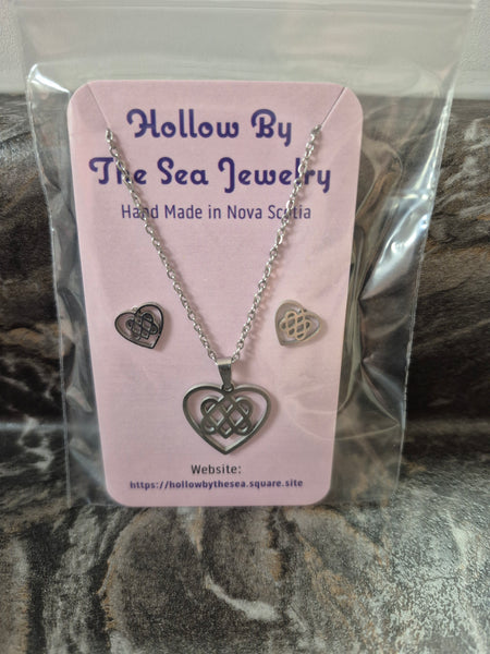 Celtic Heart Necklace and Earrings