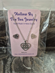Celtic Heart Necklace and Earrings