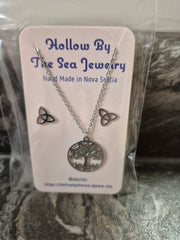 Tree of Life Necklace and Celtic Earrings