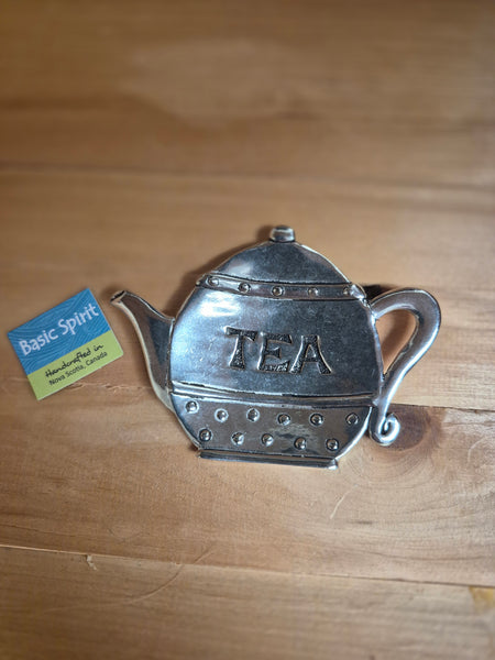Tea Pot Tea Bag Holder Pewter