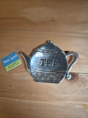Tea Pot Tea Bag Holder Pewter