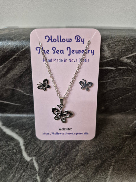 Butterfly Necklace and Earrings
