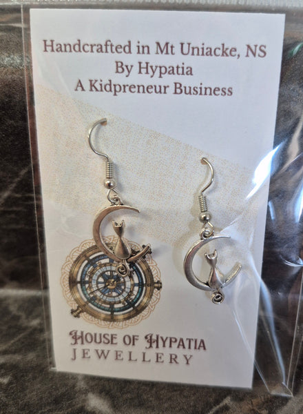 Earrings - Moon Kitty