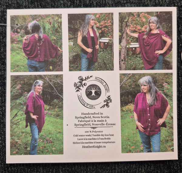 Knit Button Shawl With Pewter Buttons - Green