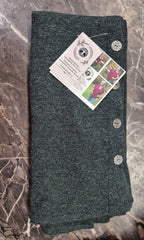Knit Button Shawl With Pewter Buttons - Green
