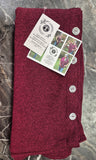 Knit Button Shawl With Pewter Buttons - Ripe Raspberry