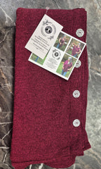 Knit Button Shawl With Pewter Buttons - Ripe Raspberry