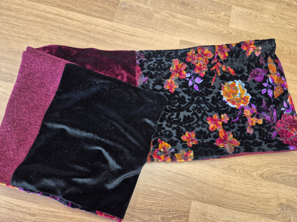 Patchwork Infinity Scarf - Pink & Black