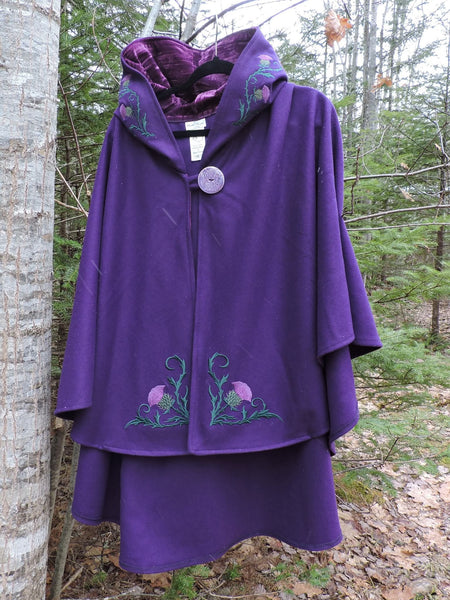 Arran Hooded Cape - Purple