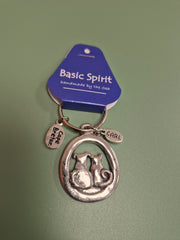 Keychain (Cat & Dog Global Pewter) KC-566