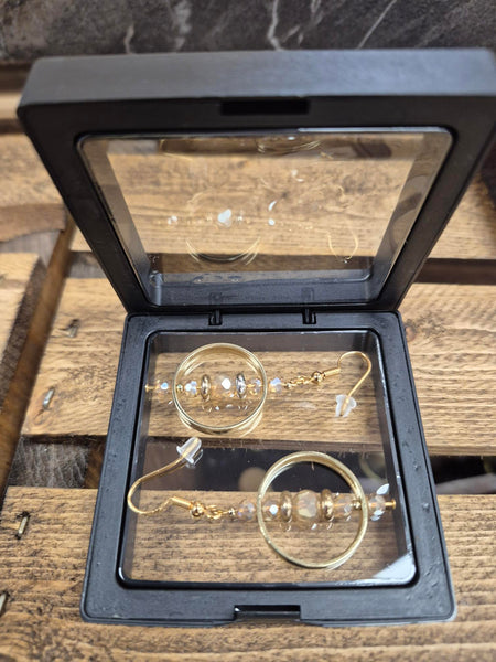 Earrings - Amber Light - 18k Gold Plated Findings