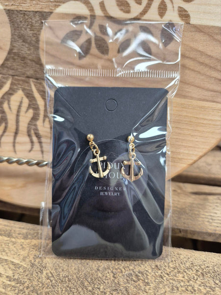 Earrings - Anchor w/Gold Plated Findings