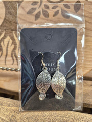 Earrings -  Leaf w/dangle Sterling Silver Findings