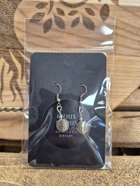 Earrings - Round Silver  Dangle