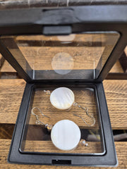 Earrings - Moonbeams Mother of Pearl Colour Shell & Gold Plated Findings