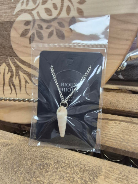 Necklace - Sea Shell & Silver Link Chain