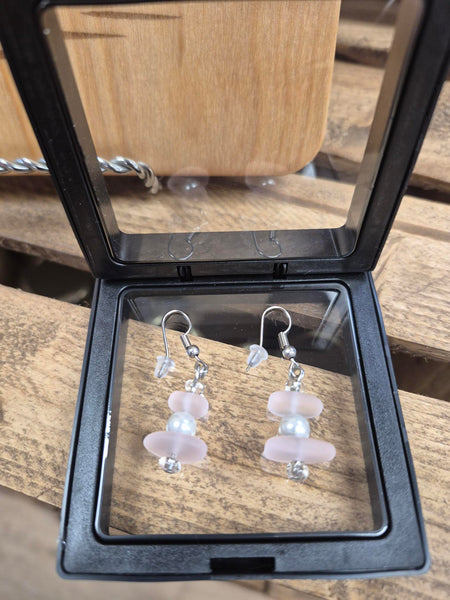 Earrings - Rose Quartz Stone Dangle