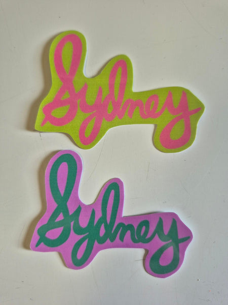 Sydney Sticker LIME/PINK
