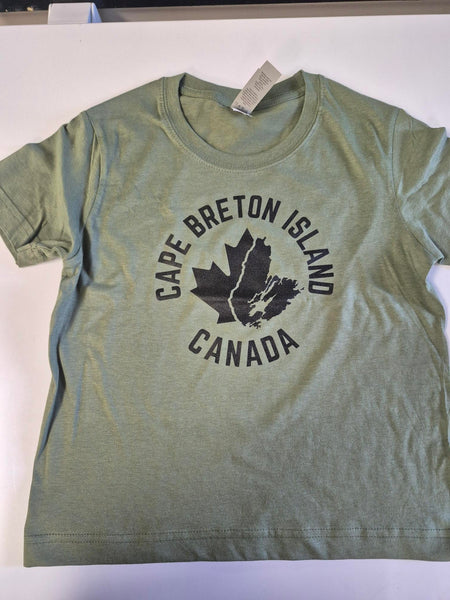Cape Breton Island Canada Youth T-Shirt (Military Green)