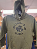 Cape Breton Island Canada Youth Hoodie (Military Green)