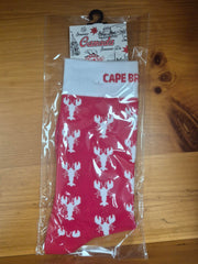 Cape Breton Adult Red & White Lobster Socks