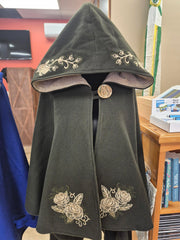 Arran Hooded Cape - Moss Green