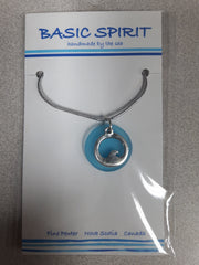 Pewter Necklace (Wave with Aqua Seaglass JNC-539)