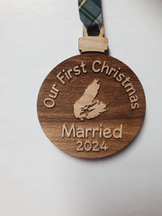 Ornament (Wooden CB First Christmas Married 2024)
