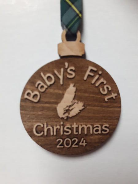 Ornament (Wood Baby's First Christmas 2024)