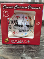 Christmas Ball CBI White with Lobster, Fortress, Lighthouse, Blue Nose