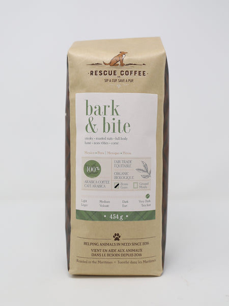 Coffee - Bark & Bite (Very Dark Roast) 454Grams/ Organic/ Ground