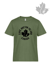 Cape Breton Island Canada Youth T-Shirt (Military Green)