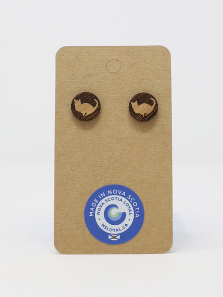 Studd Earrings - Cat (Maple)