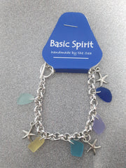 Seacharm & Sea Glass Charm Bracelet