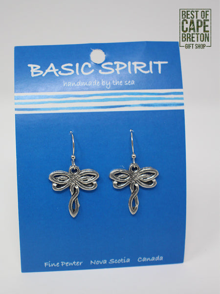 Earrings (Celtic Dragonfly Small Pewter) JER-547
