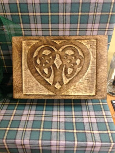 Medium Wooden Box Celtic Heart