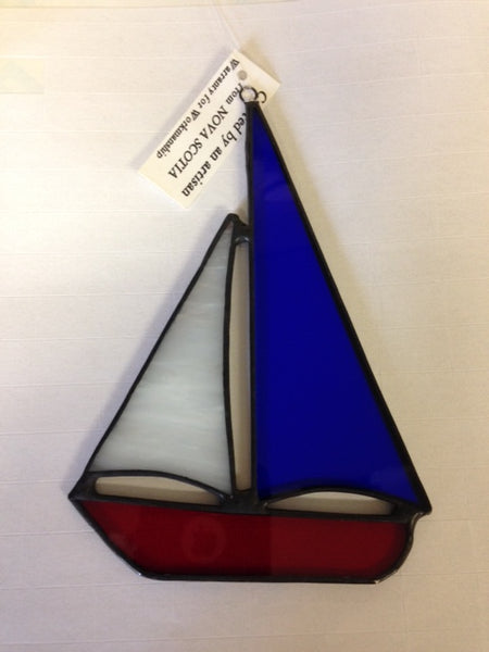 Stained Glass (Sail Boat 5.5 inches x 4 inches)