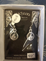 MacLeod's (CB Map Button Silver Earrings)