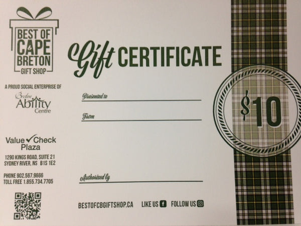 Gift Certificate ($10)